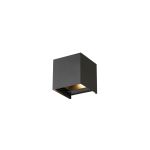 D'Lite Wandleuchte Nova Aluminium Schwarz Up & Down 4.9W 480lm - 830 Warmweiß | IP54 - Verstellbarer Abstrahlwinkel
