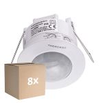 Mehrfachpackung 8x Thorgeon Bewegungssensor PIR Weiß | IP20 | 6M | Max 800W