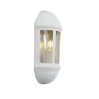 Ansell LED Wall Light Latina Half Lantern White - Suitable for E27 up to 42W | IP65 - Light Sensor