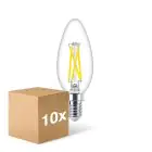 Mehrfachpackung 10x Philips MASTER LED E14 Kerze Fadenlampe Klar 2.5W 340lm - 922-927 Dim To Warm | Höchste Farbwiedergabe - Dimmbar - Ersatz Für 25W